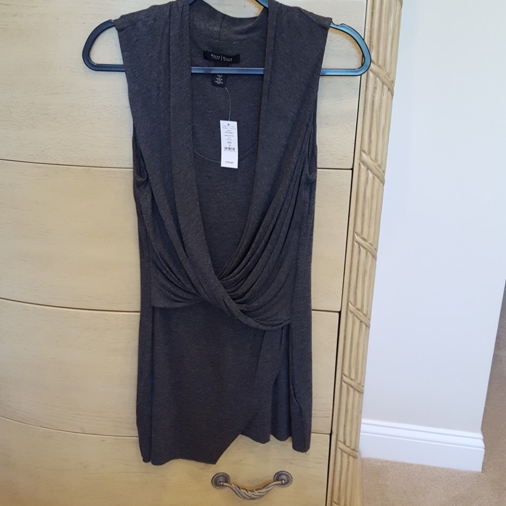 WHITE HOUSE BLACK MARKET Drape Asym Tunic